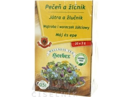 HERBEX PEČEŇ A ŽLČNÍK - bylinný čaj 20x3 g (60 g)