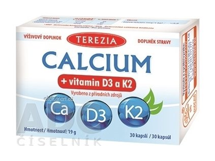 TEREZIA CALCIUM + vitamín D3 a K2 - 1x30 ks
