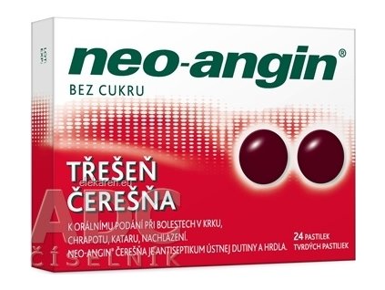 NEO-ANGIN ČEREŠŇA 1,2 mg/0,6 mg/5,9 mg pastilky - 1x24 ks