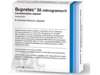 Bupretec 35 mikrogramov/h transdermálna náplasť - 1x5 ks