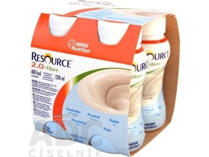 RESOURCE 2,0+ Fibre Neutrálna príchuť - sol 4x200 ml (800 ml)