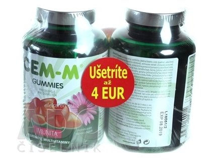 CEM-M GUMMIES IMUNITA - želatínové multivitamíny s Echinaceou (zľava 4€) 2x60 (120 ks)
