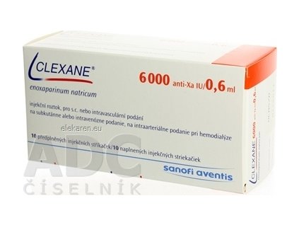 CLEXANE 6000 IU (60 mg)/0,6 ml - 6 ml