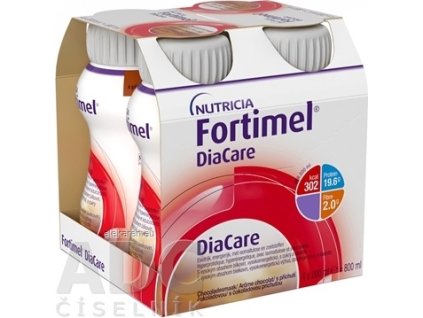 Fortimel DiaCare - s čokoládovou príchuťou 4x200 ml (800 ml)