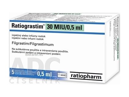 Ratiograstim 30 MIU/0,5 ml - 5 ml