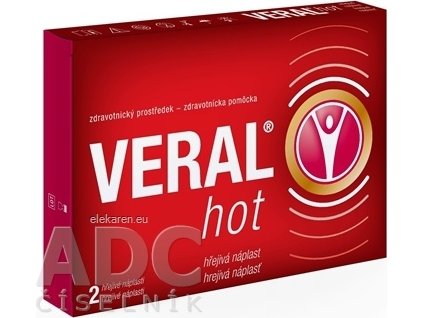 VERAL HOT hrejivá náplasť - 1x2 ks
