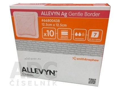 ALLEVYN Ag Gentle Border Krytie na rany - 1x10 ks