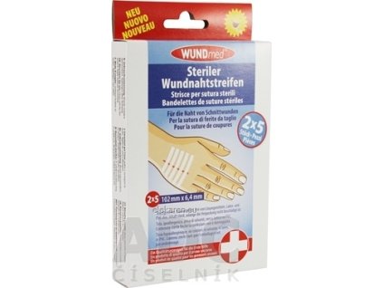 WUNDmed Sterilné prúžky na stiahnutie reznej rany - (102 mm x 6,4 mm) stehy 2x5 ks (10 ks)