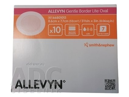 ALLEVYN Gentle Border Lite Oval Krytie na rany - 1x10 ks
