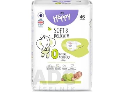 bella HAPPY Soft&Delicate 0 Before Newborn - 1x46 ks