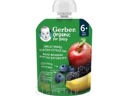 Gerber Organic Kapsička Jablko, banán, čučoriedka - 1x90 g