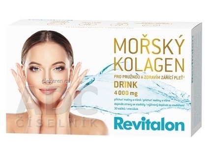 VITAR Revitalon MORSKÝ KOLAGÉN DRINK 4 000 mg - prášok vo vreckách, príchuť malina a višňa, 30x5,2 g (156 g)