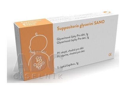 Suppositoria Glycerini SANO Pre deti 1g - 1x5 ks
