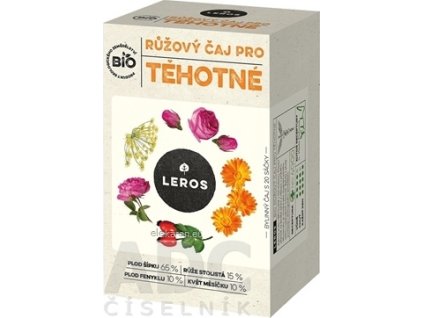 LEROS BIO RUŽOVÝ ČAJ PRE TEHOTNÉ - bylinný čaj, nálevové vrecúška 20x2 g (40 g)