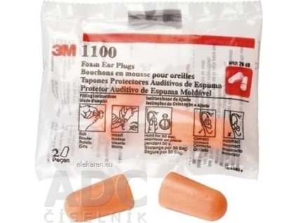3M EAR Plugs 1100 Chránič sluchu - 1x2 ks