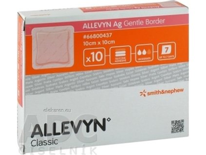 ALLEVYN Ag Gentle Border Krytie na rany - 1x10 ks