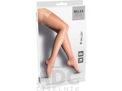 MAXIS RELAX BASIC STEHENNÉ PANČUCHY - veľkosť XL, s krajkou, tmavé, 1x1 pár