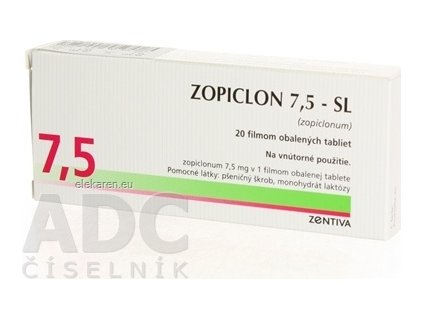 ZOPICLON 7,5-SL TBL FLM 20X7,5MG