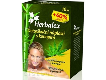 Herbalex Detoxikačné náplasti s konopou - 10 ks + 40% gratis (14 ks)