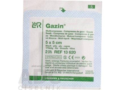 GAZIN KOMPRESY GÁZOVE STERILNÉ 5x5 cm - 1x2 ks