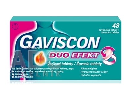 GAVISCON DUO EFEKT žuvacie tablety - 1x48 ks