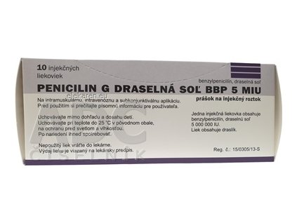 PENICILIN G DRASELNÁ SOĽ BBP 5 MIU - 1x10 lag