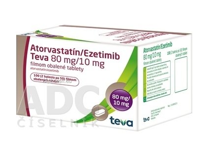 Atorvastatín/Ezetimib Teva 80 mg/10 mg - tbl flm (blis.OPA/Al/PVC/Al-multibal.) 2x50 ks (100 ks)