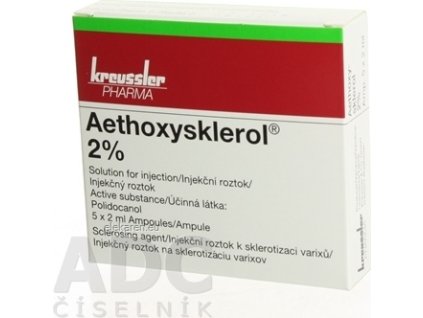 AETHOXYSKLEROL 2 % - sol inj (amp.skl.) 5x2 ml (10 ml)