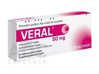 VERAL 50MG TBL ENT 20X50MG