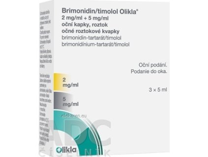 Brimonidin/timolol Olikla 2 mg/ml + 5 mg/ml - 3x5 ml