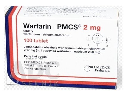 Warfarin PMCS 2 mg - 1x100 ks