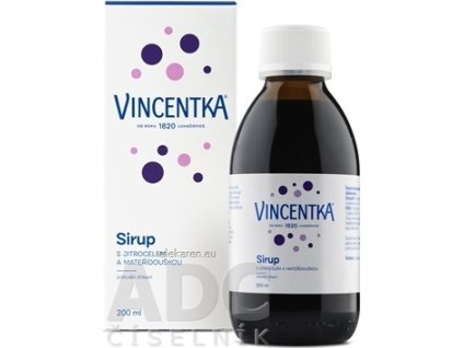 VINCENTKA SIRUP so skorocelom a materinou dúškou - 1x200 ml