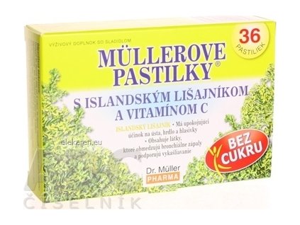 MÜLLEROVE PASTILKY S ISLAND. LIŠAJNÍKOM A VIT. C - 1x36 ks