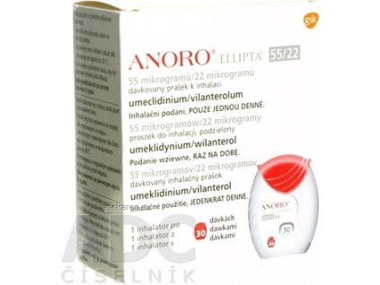 ANORO ELLIPTA 55 mikrogramov/22 mikrogramov - plv ido (blis.Al) 1 inhalátor, 1x30 dávok