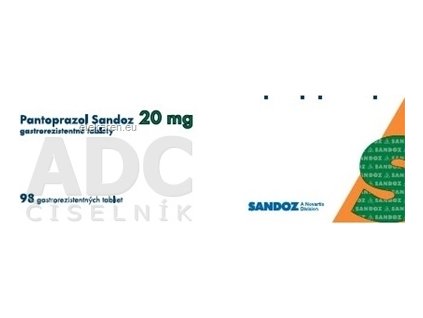 Pantoprazol Sandoz 20 mg gastrorezistentné tablety - 1x98 ks
