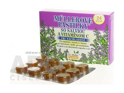 MÜLLEROVE PASTILKY ŠALVIA A VITAMÍN C - 1x24 ks