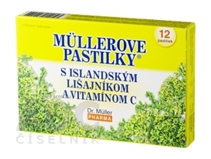 MÜLLEROVE PASTILKY S ISLAND. LIŠAJNÍKOM A VIT. C - 1x12 ks