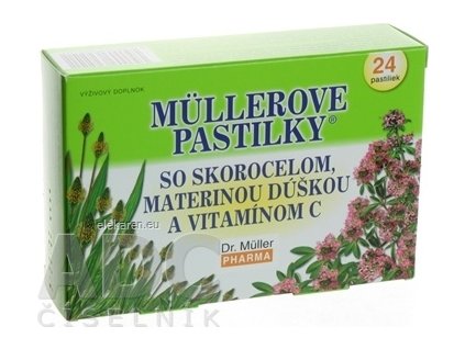 MÜLLEROVE PASTILKY SO SKOR. MAT. DÚŠKOU A VIT. C - 1x24 ks