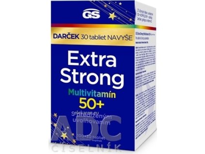 GS Extra Strong Multivitamín 50+, Darček - tbl (inov.2024) 100+30 navyše (130 ks)