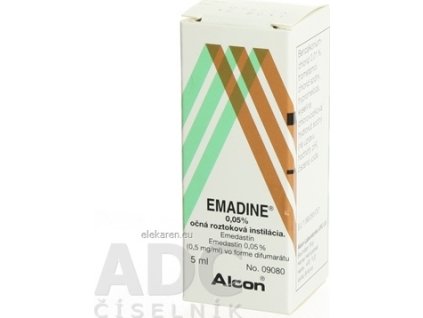 EMADINE 0,5 mg/ml Očná Roztoková instilácia - 1x5 ml