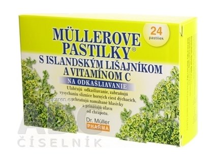 MÜLLEROVE PASTILKY S ISLAND. LIŠAJNÍKOM A VIT. C - 1x24 ks