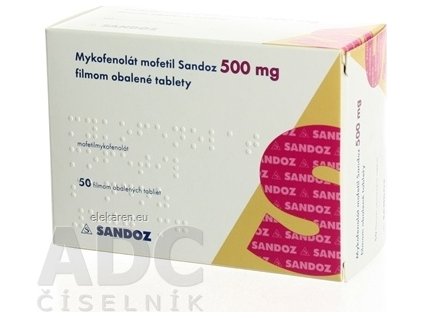 Mykofenolát mofetil Sandoz 500 mg - 1x50 ks