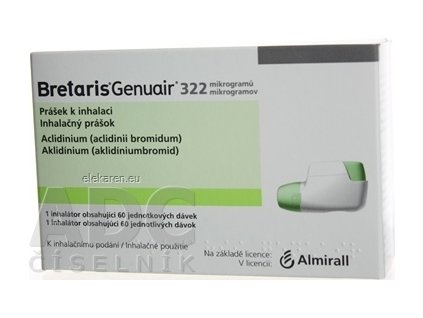 Bretaris Genuair 322 mikrogramov inhalačný prášok - plv inh 375 µg/1 dávka (inh.plast./nehrdz.oceľ) 1x60 dávok