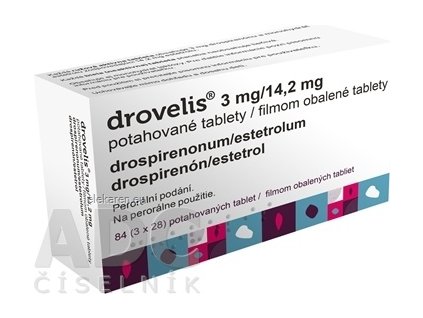 Drovelis 3 mg/14,2 mg filmom obalené tablety - 1x84 ks