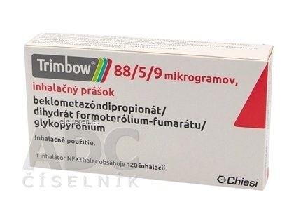 Trimbow 88/5/9 mikrogramov - plv inh (inh.Al) 1x120 dávok