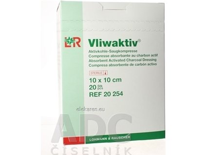 VLIWAKTIV KOMPRESY S AKTÍVNYM UHLÍM 10x10cm - 1x20 ks