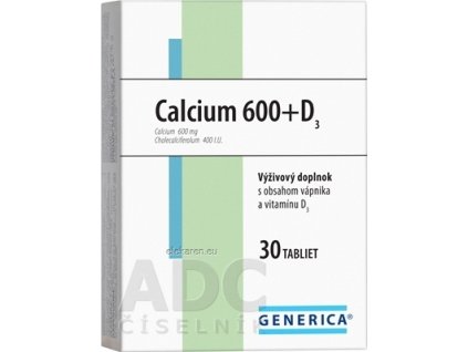 GENERICA Calcium 600+D3 - 1x30 ks