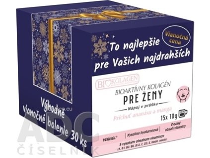 asp BIOAKTÍVNY KOLAGÉN PRE ŽENY Vianoce - nápoj v prášku, vrecúška 30x10 g (300 g)