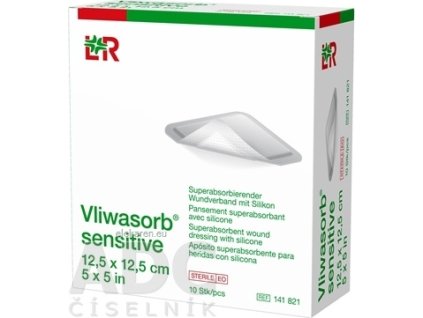 Vliwasorb sensitive Krytie na rany 12,5x12,5 cm - 1x10 ks