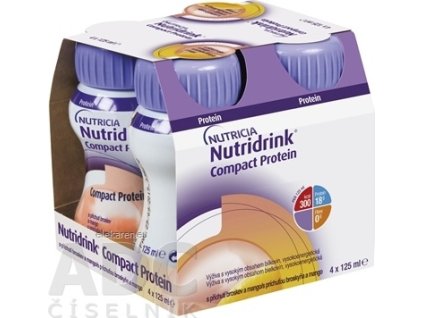 Nutridrink Compact Protein - s príchuťou broskyňa a mango 4x125 ml (500 ml)